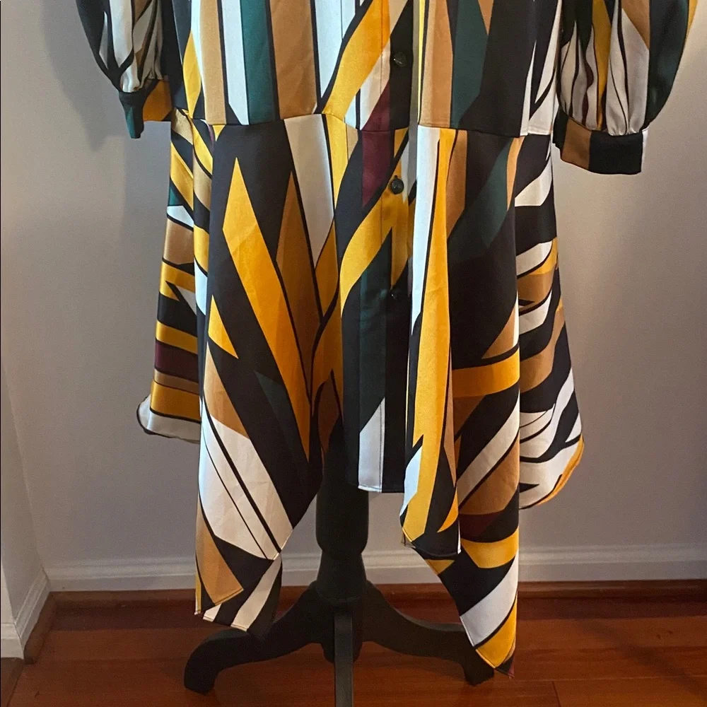 Karl Lagerfeld NWT stripped retro look dress asymmetrical size 14 - Picture 4 of 13